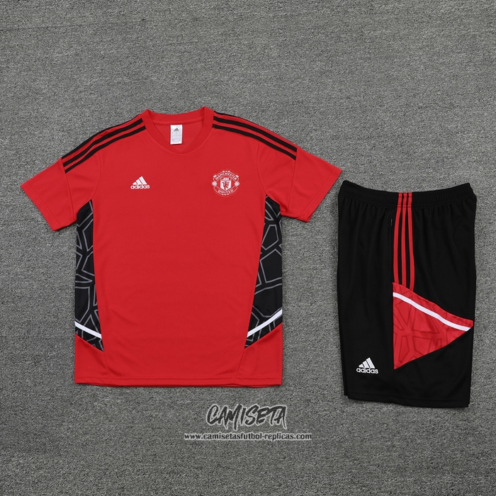 Chandal del Manchester United 2022-2023 Manga Corta Rojo - Pantalon Corto